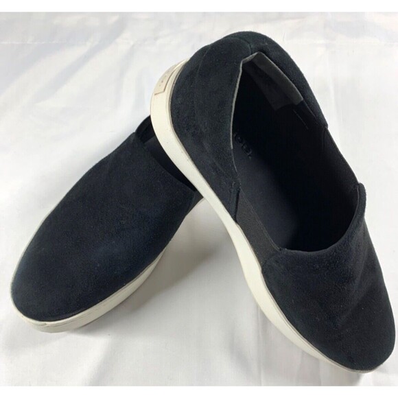 Vince Warren Platform Sneakers Womens 8 EU 38 Black Sueded Stretch Slip On - Picture 1 of 9